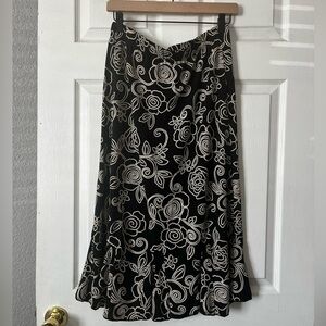 Black and White Floral Skirt